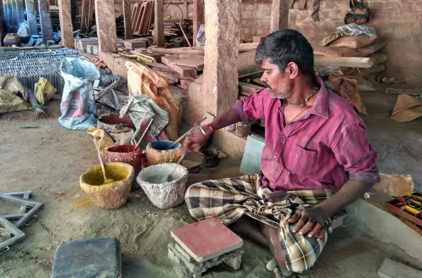 athangudi tile workshop traditional handmade craft