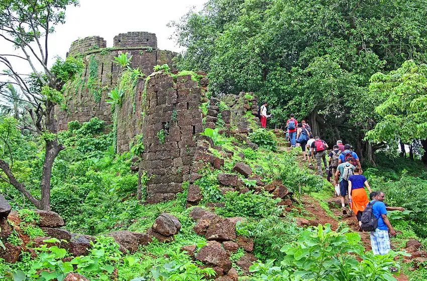 cabo de rama fort ruins and hikers goa