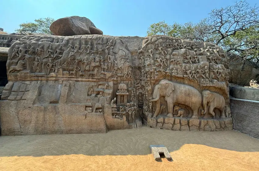 Descent of the Ganges rock relief Mahabalipuram