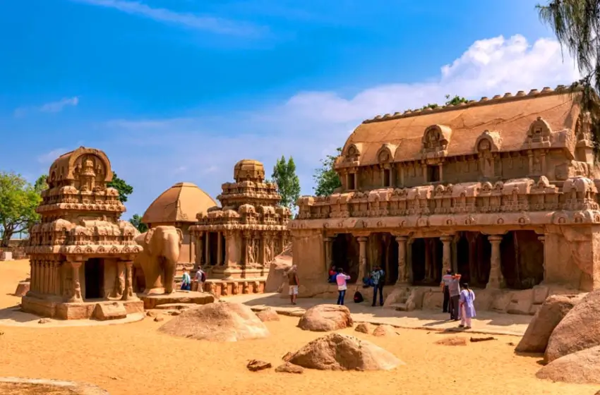 Pancha Rathas monolithic rock architecture Mahabalipuram